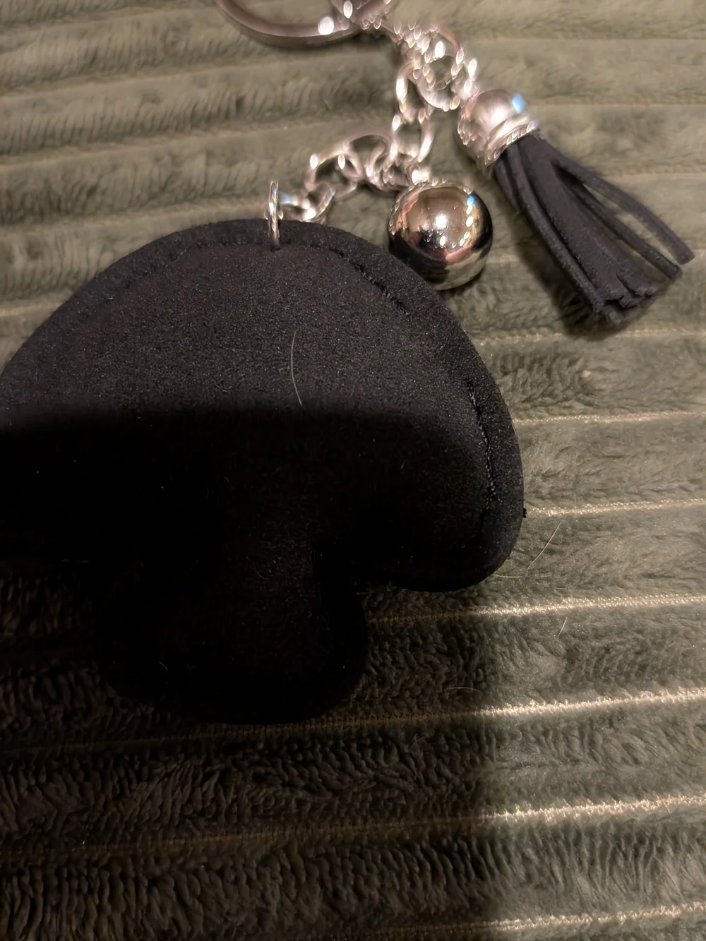 Crystal Mushroom Keychain Charm - Black and Brown